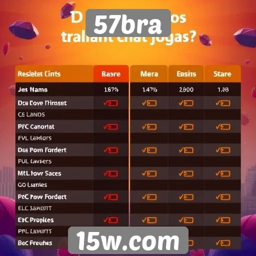 Comparação do 57bra com outras plataformas de jogos